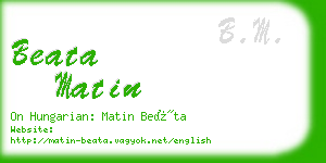 beata matin business card